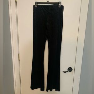 Band of Gypsies Velvet Black Textured Flare Pants Size Small